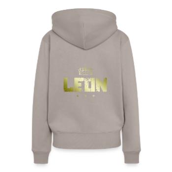 Léon - Sweat à capuche Premium bio Femme - taupe - Dos - Julia (174cm)