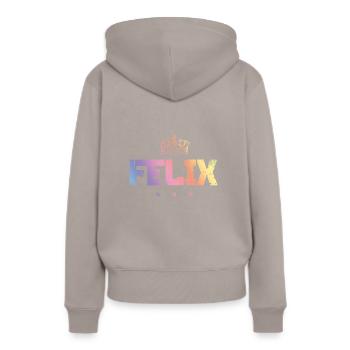 Felix - Sweat à capuche Premium bio Femme - taupe - Dos - Julia (174cm)