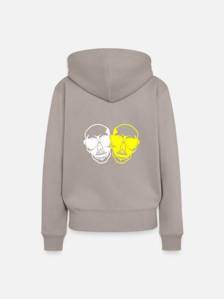 Stylisch Totenkopf - Frauen Premium Bio Hoodie - Taupe