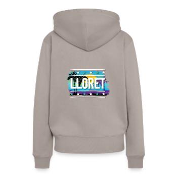 Lloret De Mar - Sweat à capuche Premium bio Femme - taupe - Dos - Julia (174cm)