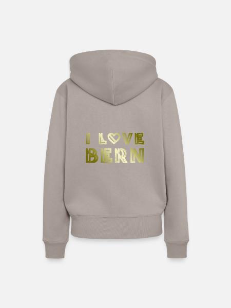 I Love Bern - Frauen Premium Bio Hoodie - Taupe
