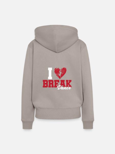 ich liebe breakdance - Frauen Premium Bio Hoodie - Taupe