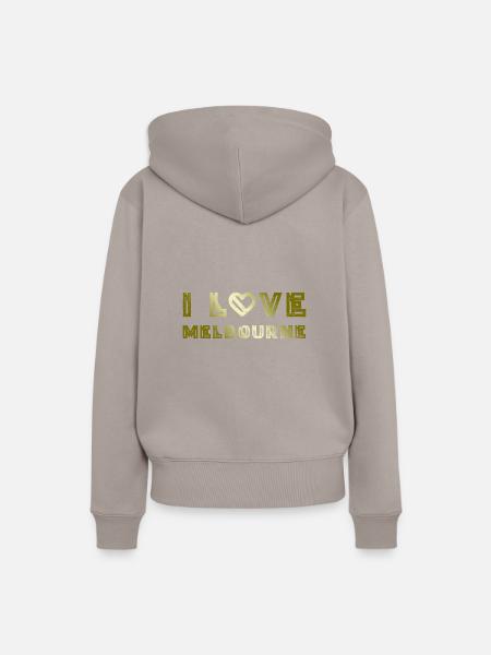 I Love Melbourne - Frauen Premium Bio Hoodie - Taupe