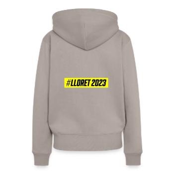 Lloret de Mar 2023 - Sweat à capuche Premium bio Femme - taupe - Dos - Julia (174cm)