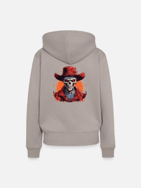 Skullhead 1 - Frauen Premium Bio Hoodie - Taupe