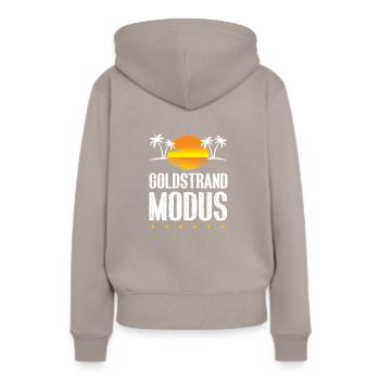 Mode Sables dorés - Sweat à capuche Premium bio Femme - taupe - Dos - Julia (174cm)