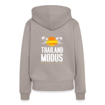 Thailand Modus - Frauen Premium Bio Hoodie - Taupe - Hinten - Julia (174cm)
