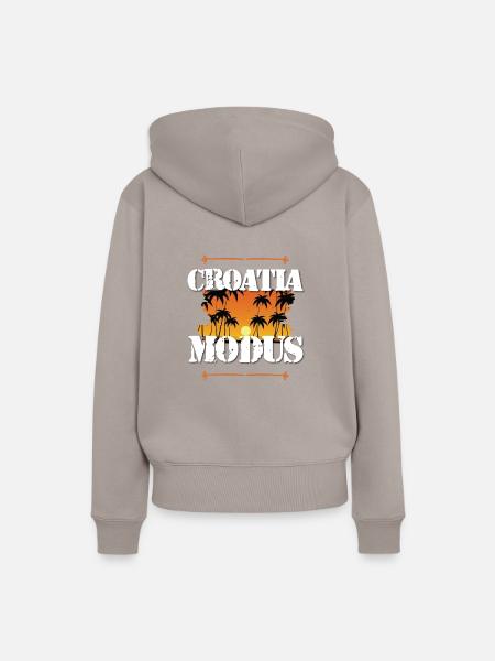 Croatia Modus - Frauen Premium Bio Hoodie - Taupe