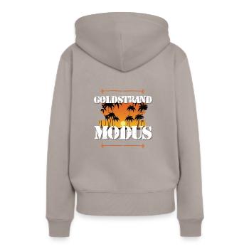 Mode Sables dorés - Sweat à capuche Premium bio Femme - taupe - Dos - Julia (174cm)
