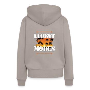 Lloret de Mar mode - Sweat à capuche Premium bio Femme - taupe - Dos - Julia (174cm)