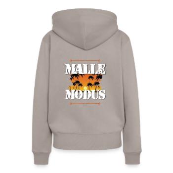 Malle Mode - Sweat à capuche Premium bio Femme - taupe - Dos - Julia (174cm)