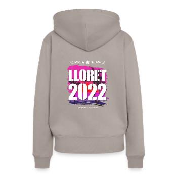 Lloret De Mar 2022 - Frauen Premium Bio Hoodie - Taupe - Hinten - Julia (174cm)