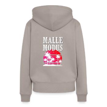 Malle Mode - Sweat à capuche Premium bio Femme - taupe - Dos - Julia (174cm)