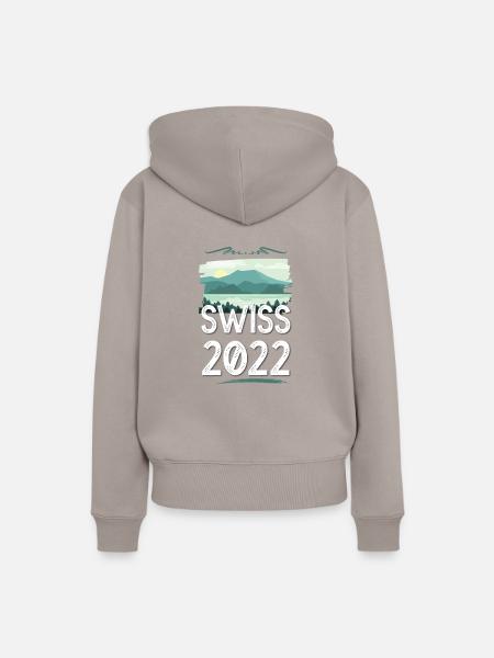 Swiss 2022 - Frauen Premium Bio Hoodie - Taupe