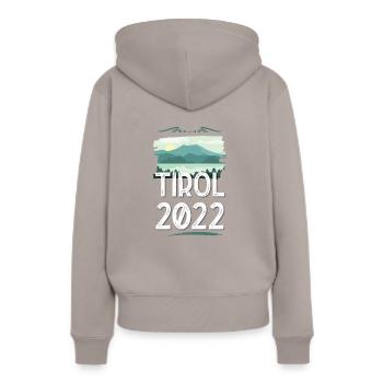 Tyrol 2022 - Sweat à capuche Premium bio Femme - taupe - Dos - Julia (174cm)