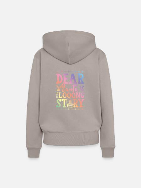 Dear Santa Spruch - Frauen Premium Bio Hoodie - Taupe