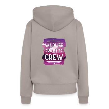 Équipe de fête de la faune - Sweat à capuche Premium bio Femme - taupe - Dos - Julia (174cm)