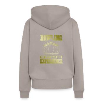 Expérience de bowling - Sweat à capuche Premium bio Femme - taupe - Dos - Julia (174cm)