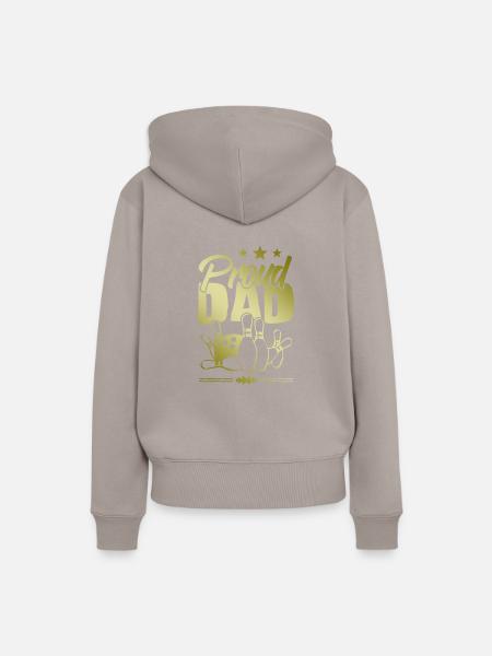 Bowling Dad - Frauen Premium Bio Hoodie - Taupe