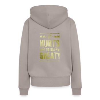 Mma Arts académiques mixtes - Sweat à capuche Premium bio Femme - taupe - Dos - Julia (174cm)