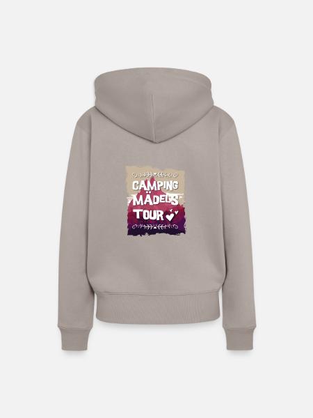 Camping Mädels Tour - Frauen Premium Bio Hoodie - Taupe