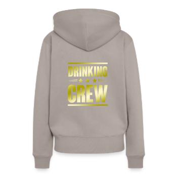 Équipage de consommation d’alcool - Sweat à capuche Premium bio Femme - taupe - Dos - Julia (174cm)