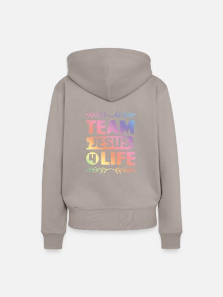 Team Jesus - Frauen Premium Bio Hoodie - Taupe