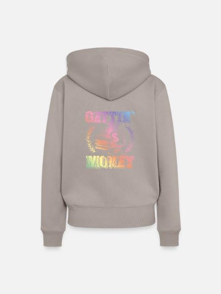getting money - Frauen Premium Bio Hoodie - Taupe