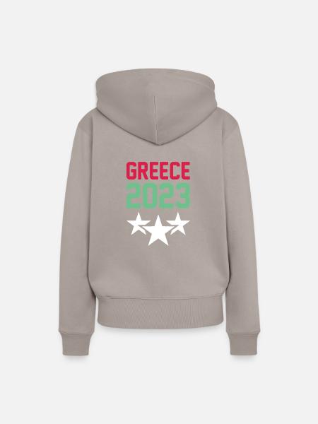 Greece 2023 Krone - Frauen Premium Bio Hoodie - Taupe