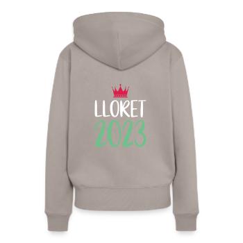 Lloret de Mar 2023 - Sweat à capuche Premium bio Femme - taupe - Dos - Julia (174cm)