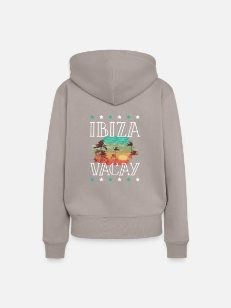 Ibiza Urlaub - Frauen Premium Bio Hoodie - Taupe