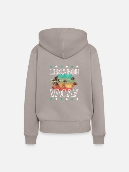 Lissabon Urlaub - Frauen Premium Bio Hoodie - Taupe