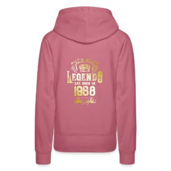 1968 legends geburtstag - Frauen Premium Bio Hoodie - Malve - Hinten - Isabella (175cm)