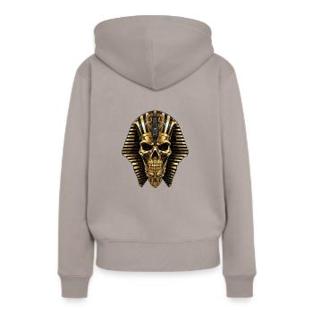 Crâne de pharaon - Sweat à capuche Premium bio Femme - taupe - Dos - Julia (174cm)