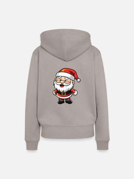 Weihnachtsmann Comic - Frauen Premium Bio Hoodie - Taupe