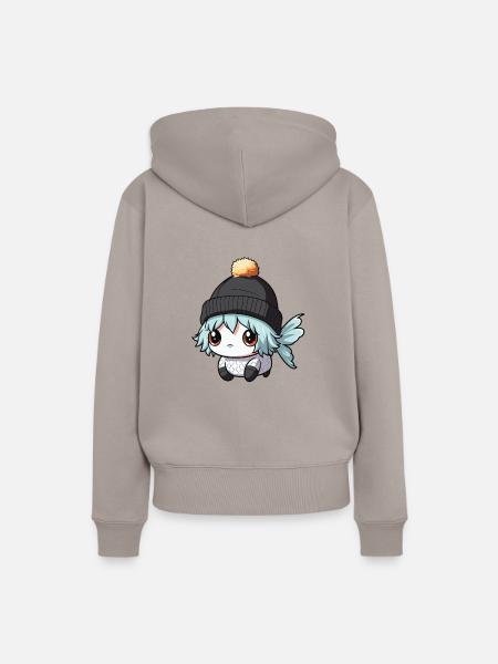 Fisch Winter Comic - Frauen Premium Bio Hoodie - Taupe