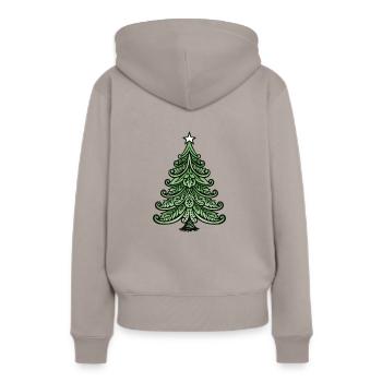 Arbre de Noël Noël - Sweat à capuche Premium bio Femme - taupe - Dos - Julia (174cm)