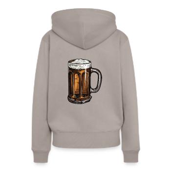 Bierkrug Bier Malz - Frauen Premium Bio Hoodie - Taupe - Hinten - Julia (174cm)