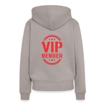 Membre VIP - Sweat à capuche Premium bio Femme - taupe - Dos - Julia (174cm)
