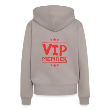 Membre VIP - Sweat à capuche Premium bio Femme - taupe - Dos - Julia (174cm)