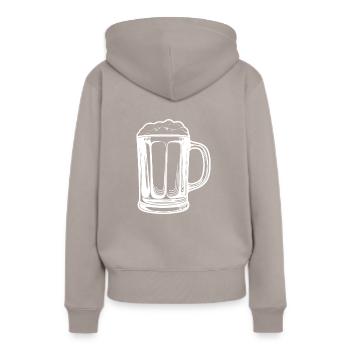 Chope de bière Symbole de verre de bière - Sweat à capuche Premium bio Femme - taupe - Dos - Julia (174cm)