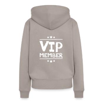 Membre VIP - Sweat à capuche Premium bio Femme - taupe - Dos - Julia (174cm)