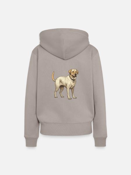 Labrador Hund Tier - Frauen Premium Bio Hoodie - Taupe