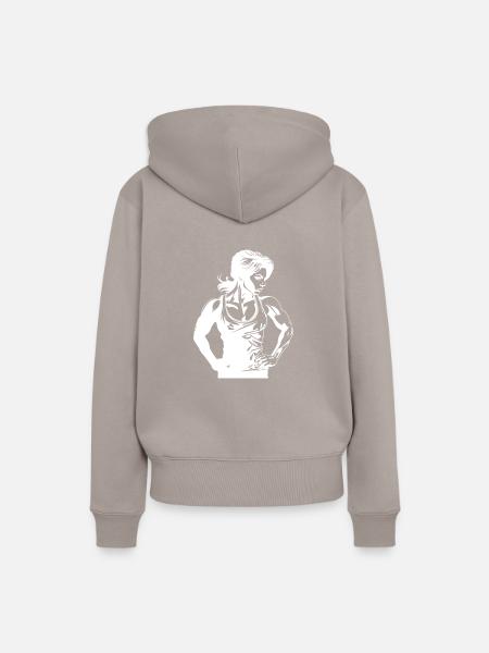 Frau Muskeln - Frauen Premium Bio Hoodie - Taupe