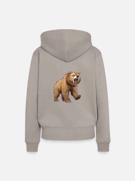 Bär Tier - Frauen Premium Bio Hoodie - Taupe