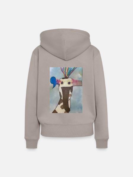 Fantasie Elefan - Frauen Premium Bio Hoodie - Taupe