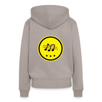 Partitions musicales - Sweat à capuche Premium bio Femme - taupe - Dos - Julia (174cm)