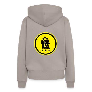 Paar Hochzeit Brautpaar - Frauen Premium Bio Hoodie - Taupe - Hinten - Julia (174cm)