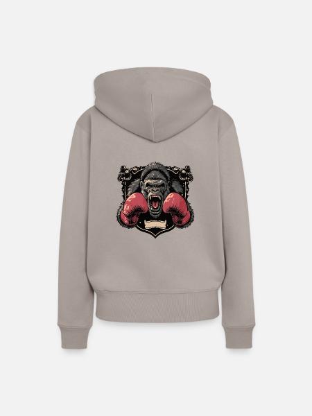 Gorilla Boxer MMA - Frauen Premium Bio Hoodie - Taupe