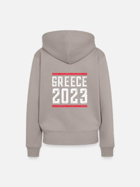 Greece 2023 - Frauen Premium Bio Hoodie - Taupe